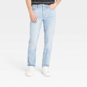 Goodfellow & Co Men's Mid Rise Casual Fit Straight Light Blue Denim